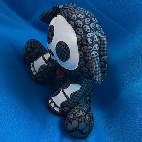 TOYNAMI RARE SKELANIMALS ~ DEAD IN PLAID DAX THE DOG PLUSH DOLL / STUFFED ANIMAL - Picture 10 of 16